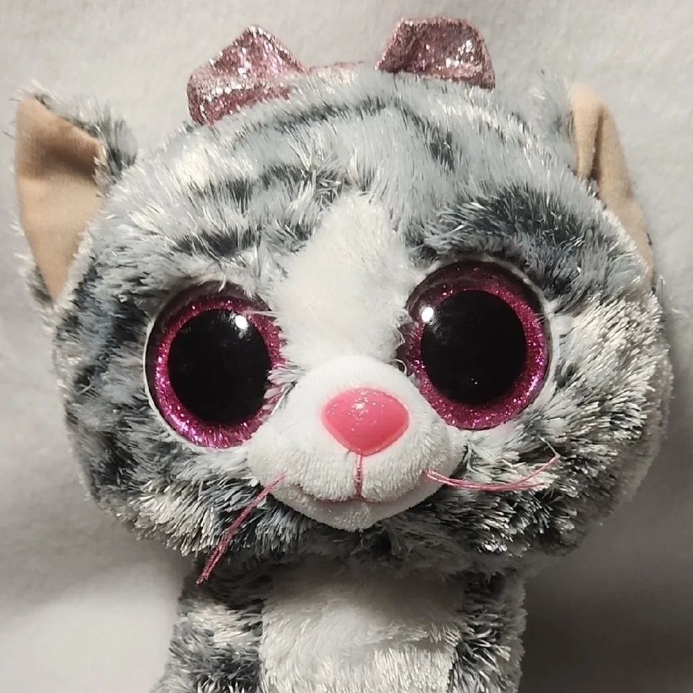 Ty Beanie Willow Boo Plush Gray and Pink Stuffed Toy